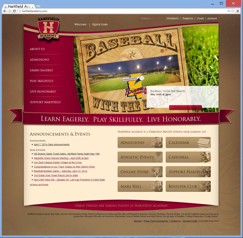Website Design For Hartfield Academy - a Christian Private school