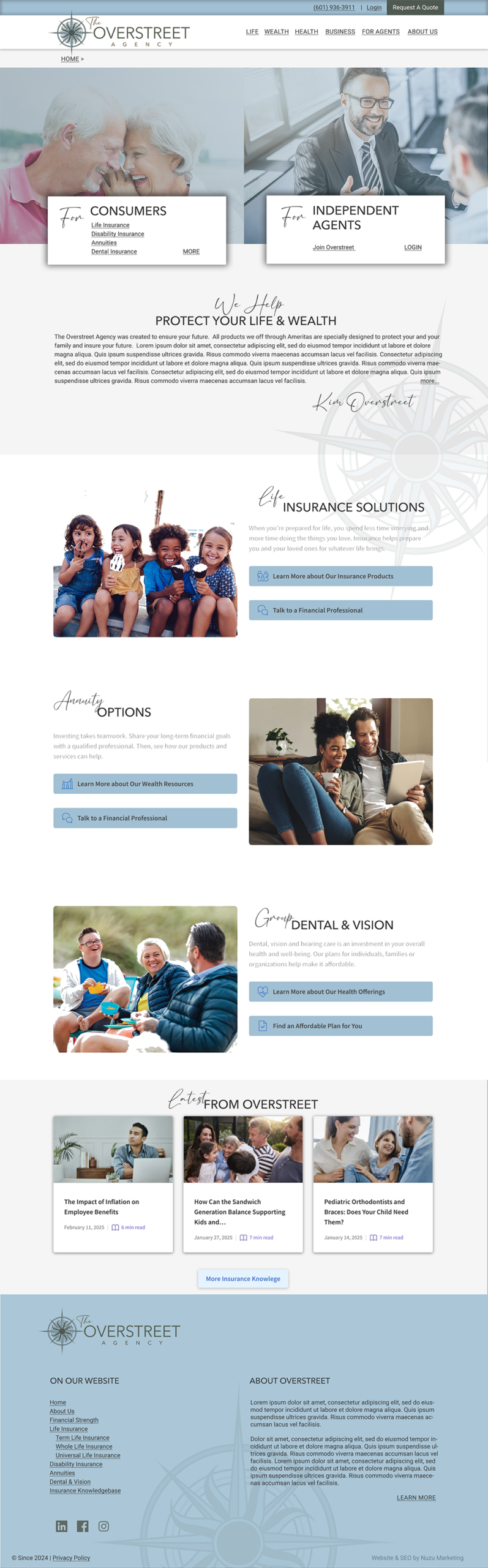 The Overstreet Agency — original homepage design
